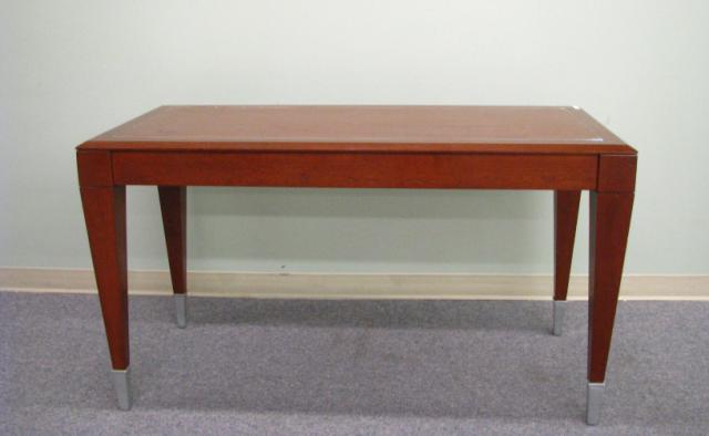 Appraisal: Contemporary Decorator Console Table with tapered legs and nickel finish