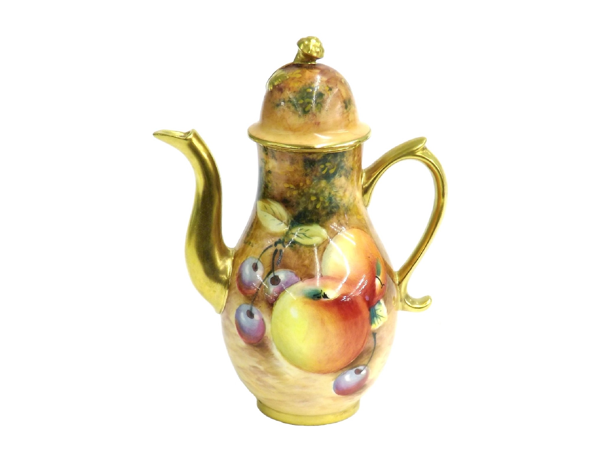 Appraisal: Royal Worcester miniature porcelain coffee pot painted with grapes and