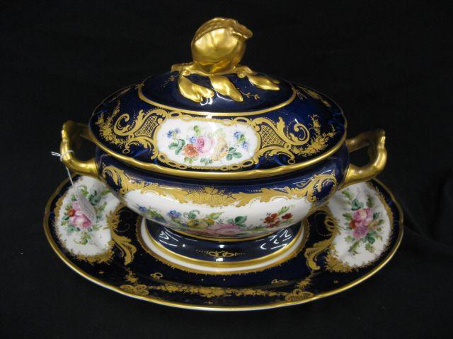 Appraisal: Superb Limoges Porcelain Covered Tureen Underplate decor main Serves style