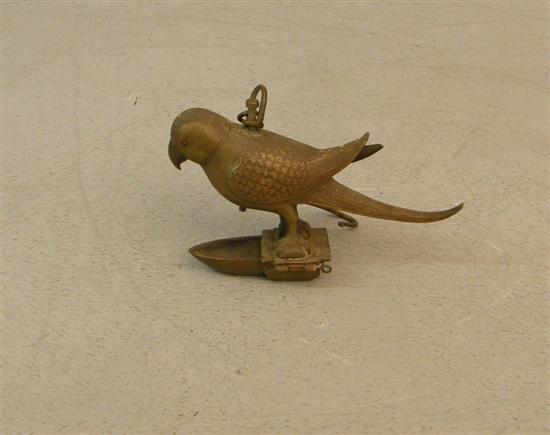 Appraisal: Eastern Cast metal lamp in the form of a budgerigar