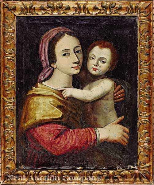 Appraisal: Spanish Colonial School late th early th c Madonna and