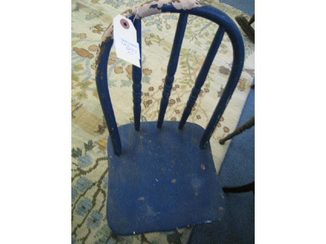 Appraisal: Old Child's Spindle Back Chairs blue