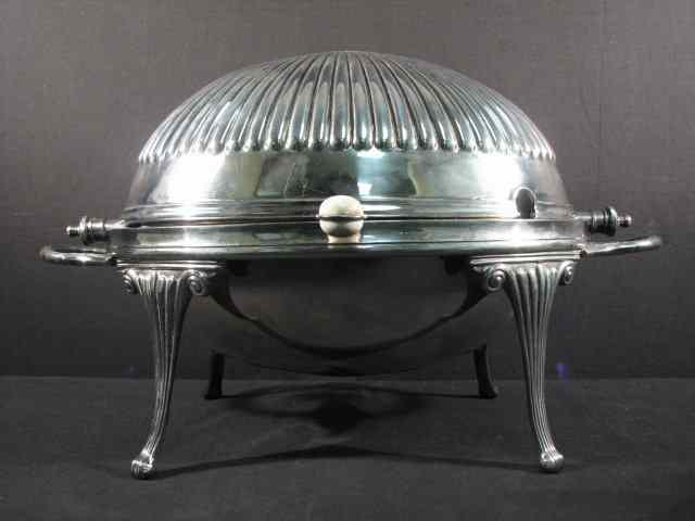 Appraisal: A silver plated rollover server good for breakfast or any