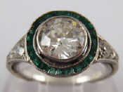 Appraisal: An Art Deco emerald and diamond ring the principal old