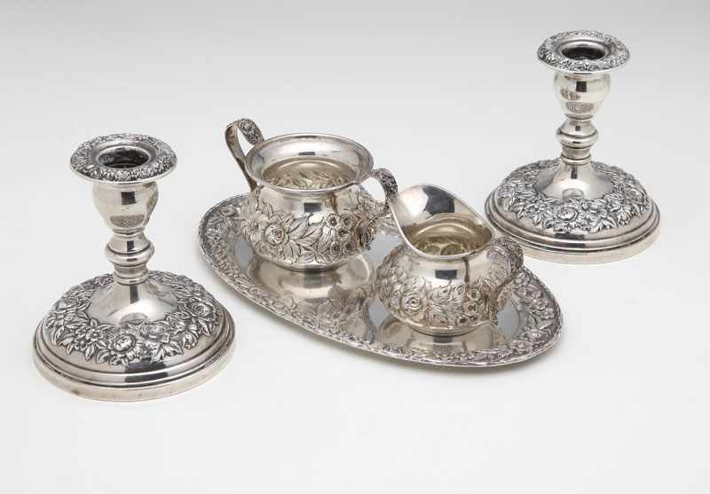 Appraisal: A group of S Kirk Son 'Repousse' sterling silver hollowware