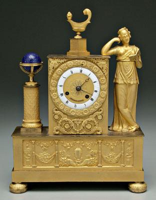 Appraisal: Fine French Empire clock D Etour central pediment with clock