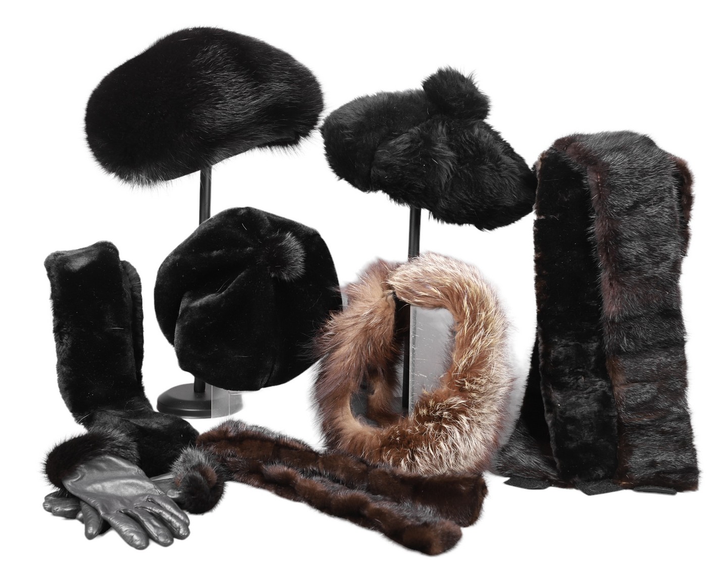 Appraisal: Fur hats and collars to include Bill Blass cotton faux