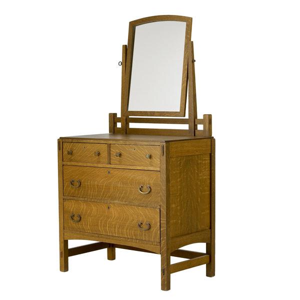 Appraisal: LIMBERT Chest of drawers with mirror Unsigned x x