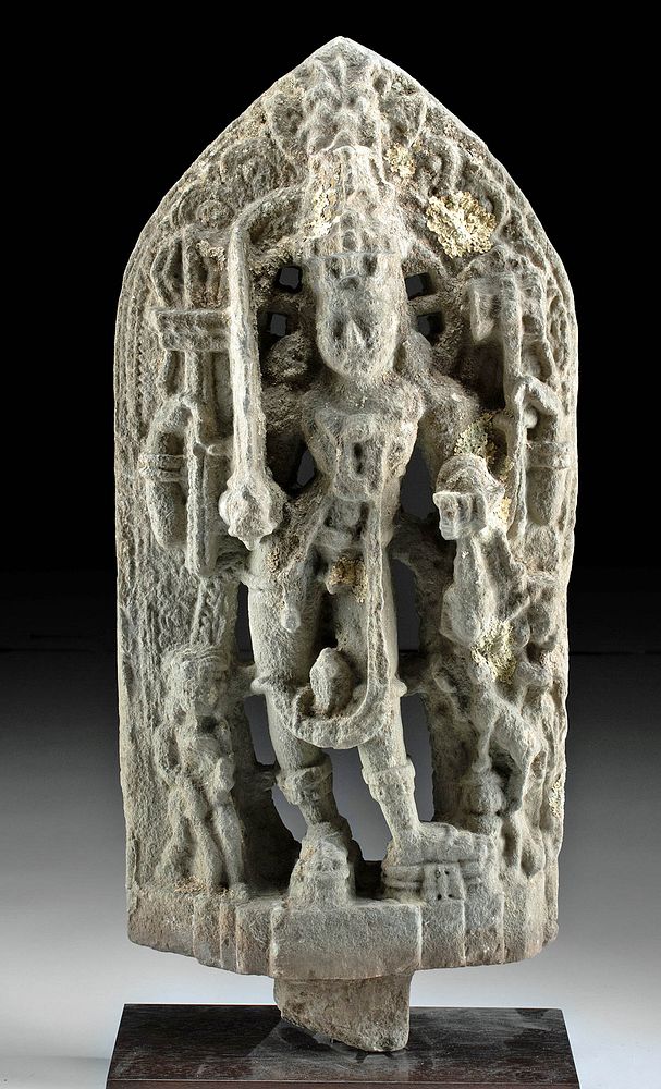 Appraisal: th C Indian Carved Stone Stele of Lord Bhairava South