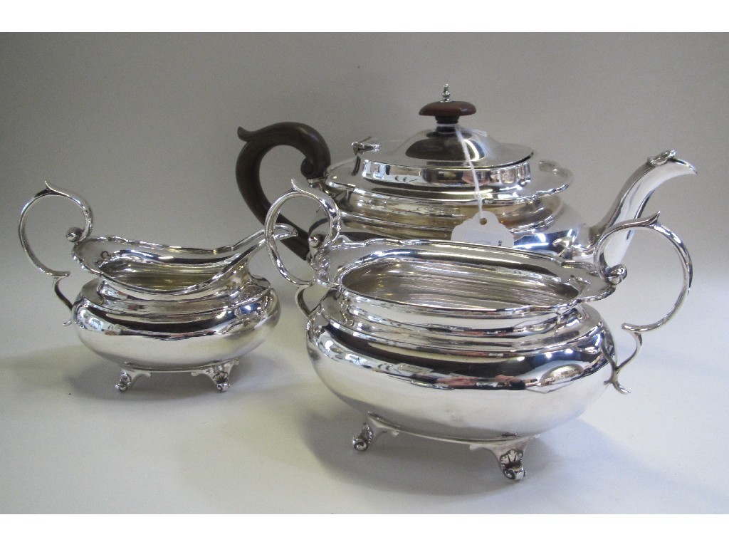 Appraisal: Three piece silver tea service oz Sheffield