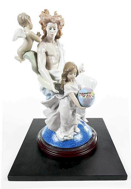 Appraisal: Lladro Father Sun Figural Group Spanish st century glazed polychrome