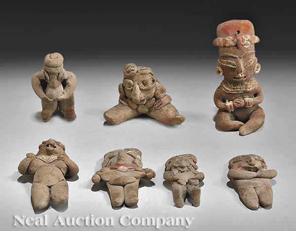 Appraisal: A Group of Seven Chupicuaro Pottery Figurines c BC -