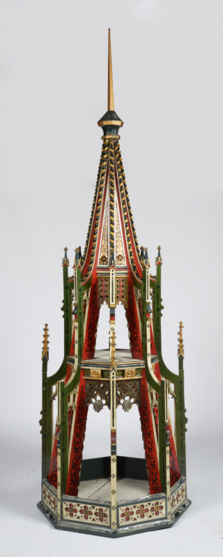 Appraisal: Gothic Revival Painted Wood Model of a Steeple ft x