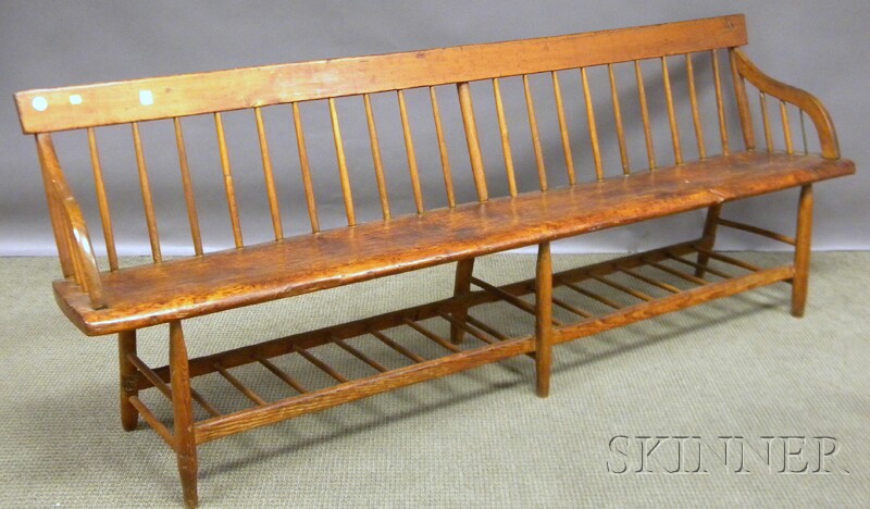 Appraisal: Pine Deacon's Bench lg in