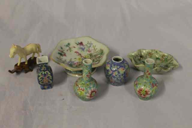 Appraisal: A GROUP OF CHINESE MINIATURE PIECES including a pair of