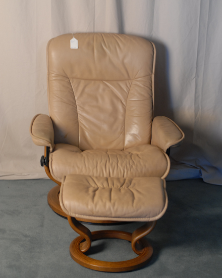 Appraisal: Contemporary Swivel Chair with Ottoman