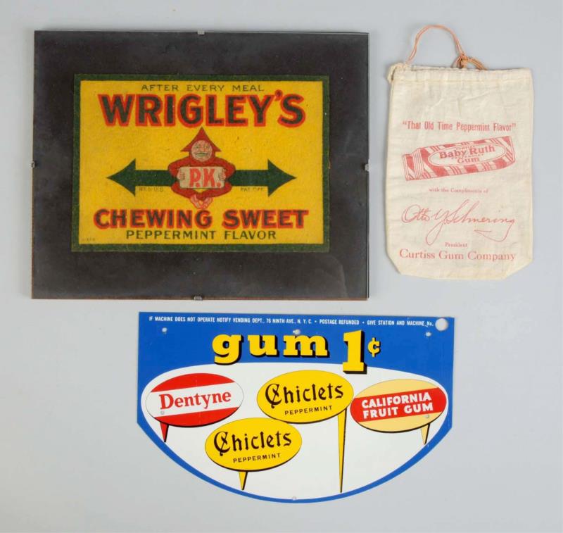 Appraisal: Lot Of Chewing Gum Advertising Pieces This lot includes a