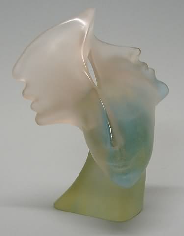 Appraisal: Bust of female form colored crystal t signed on bottom