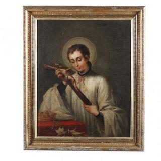 Appraisal: Spanish Colonial School Saint Louis of Toulouse oil on canvas