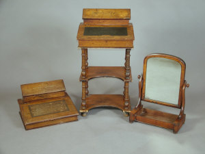 Appraisal: A Victorian inlaid writing desk the sloped top with inset