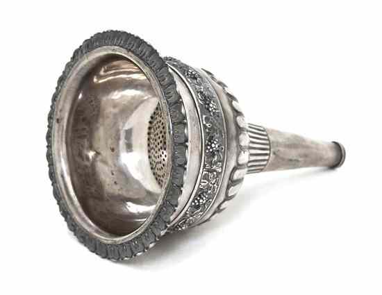 Appraisal: An English Silver Wine Funnel Rebecca Emes and Edward Bernard