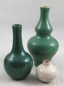 Appraisal: A Chinese crackle vase cm high an th Century green