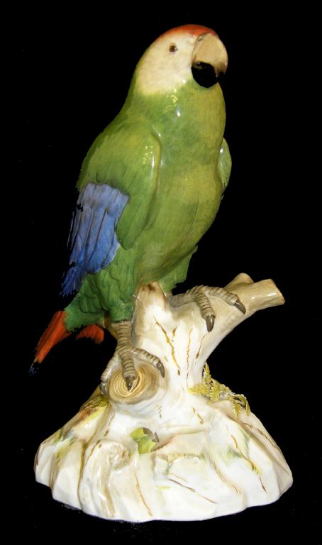 Appraisal: Meissen figure of a parrot painted in greens blues reds