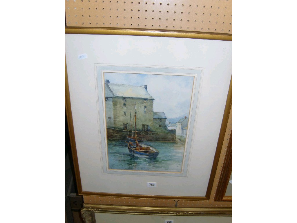 Appraisal: An early th century watercolour of harbour scene with fishing