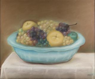 Appraisal: FERNANDO BOTERO Columbian b Still Life with Fruit Pastel on