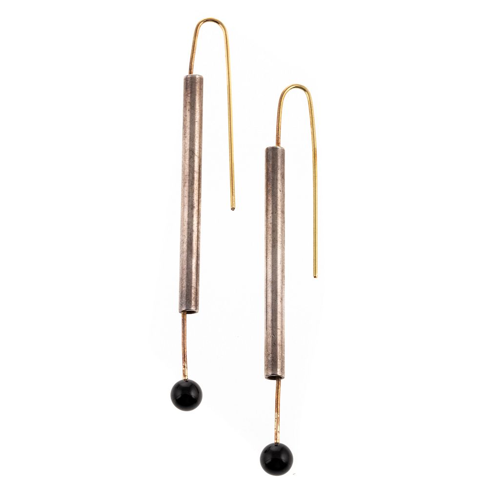 Appraisal: A Pair of Betty Cooke Earrings in K Sterling Modernist