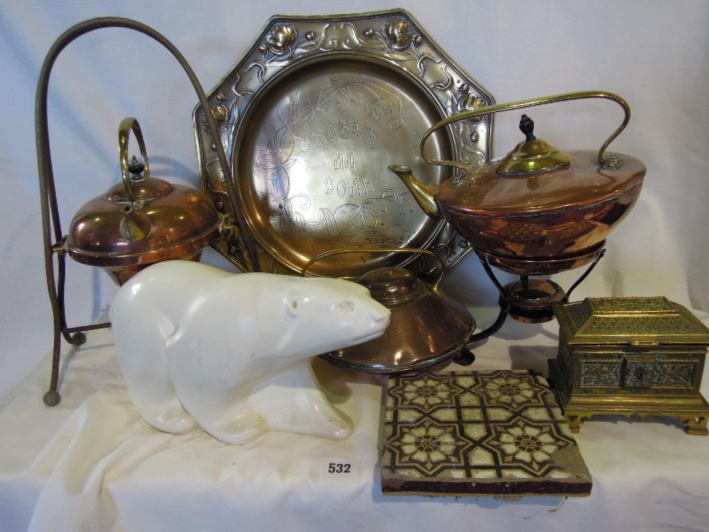 Appraisal: A miscellaneous collection of items comprising two copper and brass