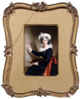 Appraisal: German hand painted porcelain plaque after an Elizabeth Vigee Le