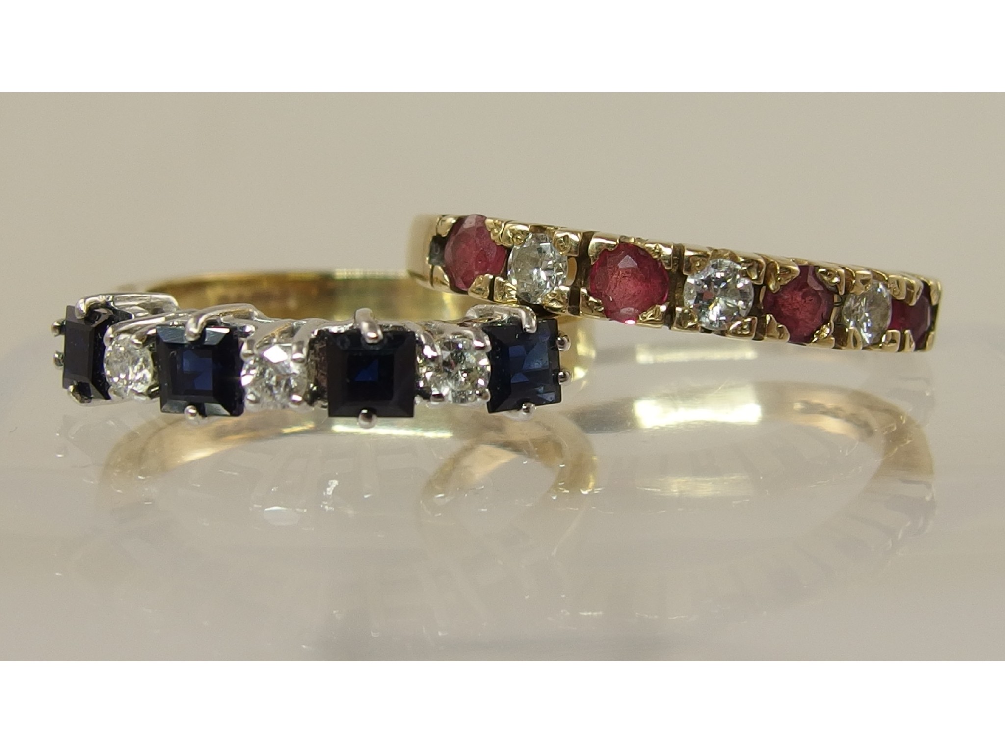 Appraisal: A ct sapphire and diamond eternity ring and a ct