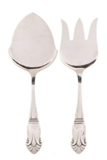 Appraisal: Pair Randahl Hand Wrought Sterling Fish Servers The Randahl Shop