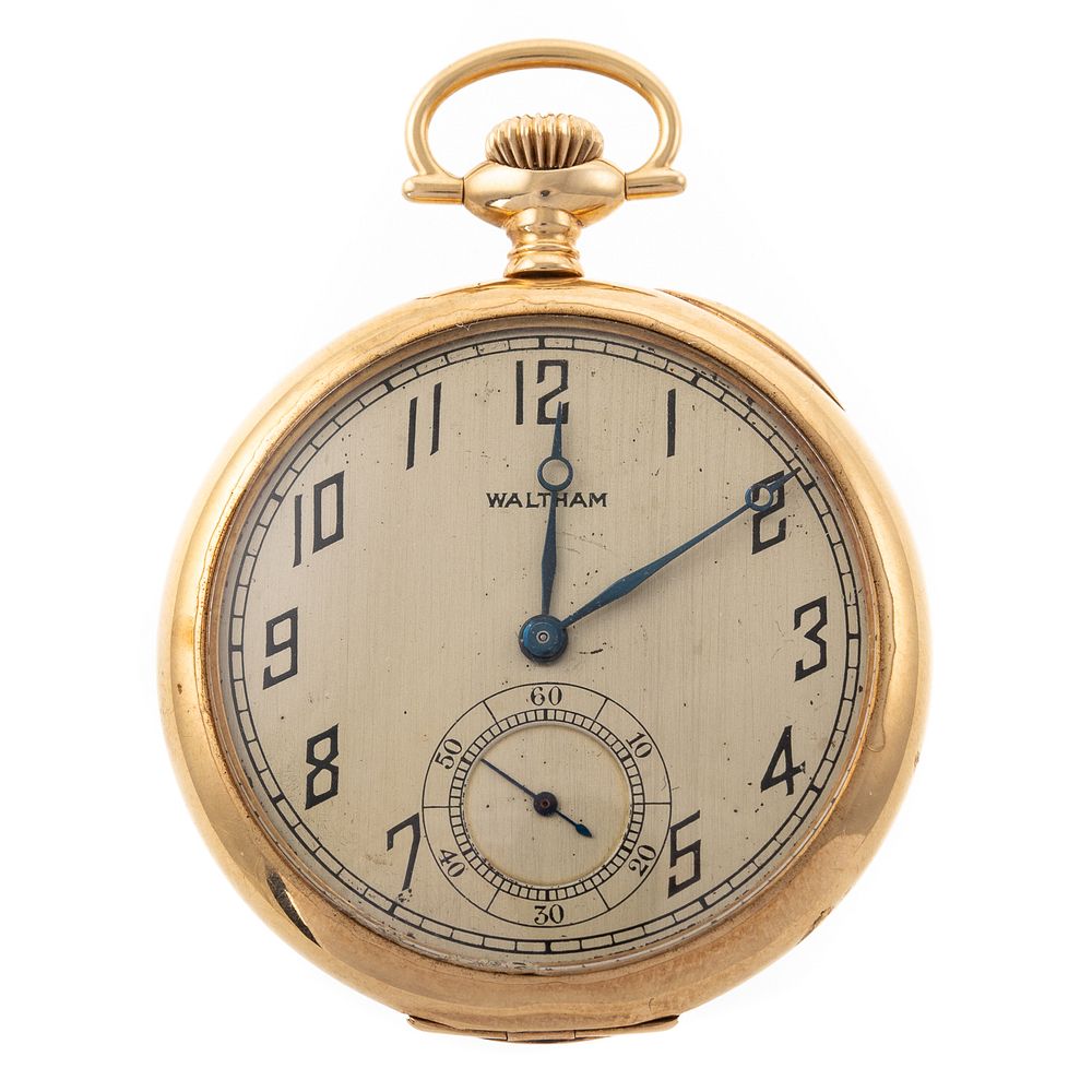 Appraisal: A K Antique Waltham Pocket Watch K yellow gold Waltham