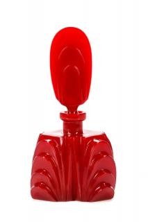 Appraisal: Style of Pesnicak Red Art Deco Perfume Bottle Czechoslovakia circa