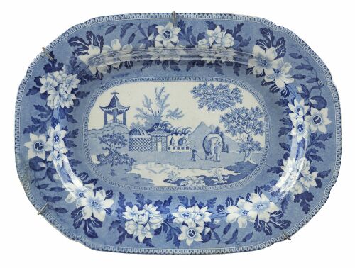 Appraisal: A th century John Rogers Son 'elephant' pattern blue printed