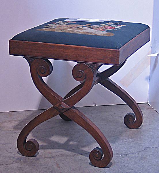 Appraisal: A Regency mahogany stool first quarter th century height in