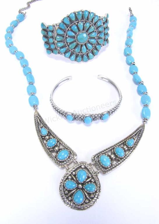 Appraisal: A group of sterling and turquoise jewelry including Carolyn Pollack