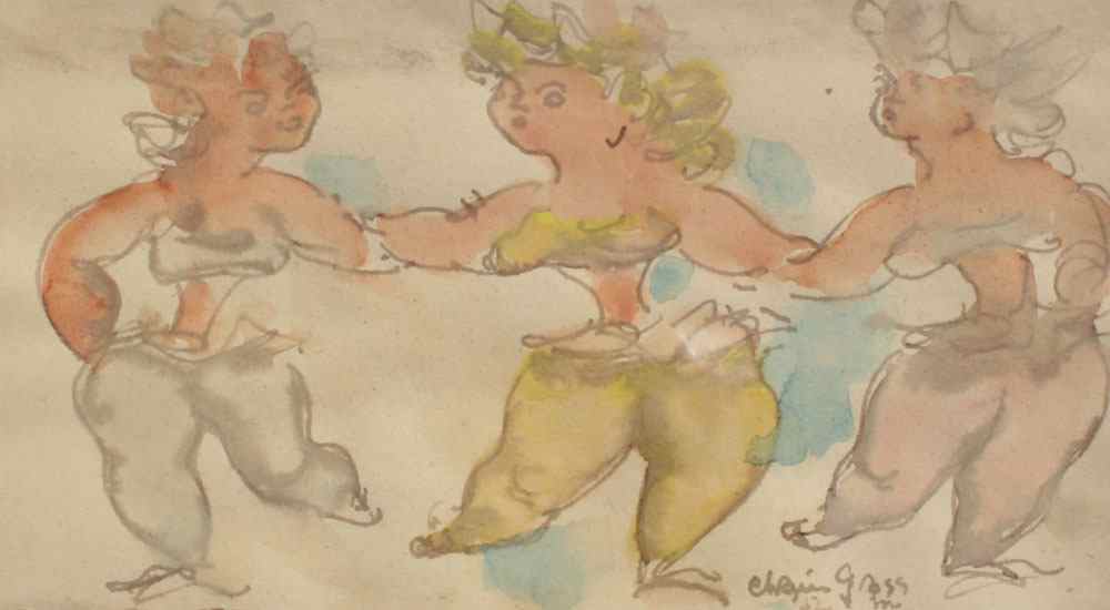 Appraisal: GROSS Chaim Austrian American - Circus Dancers Watercolor sight size