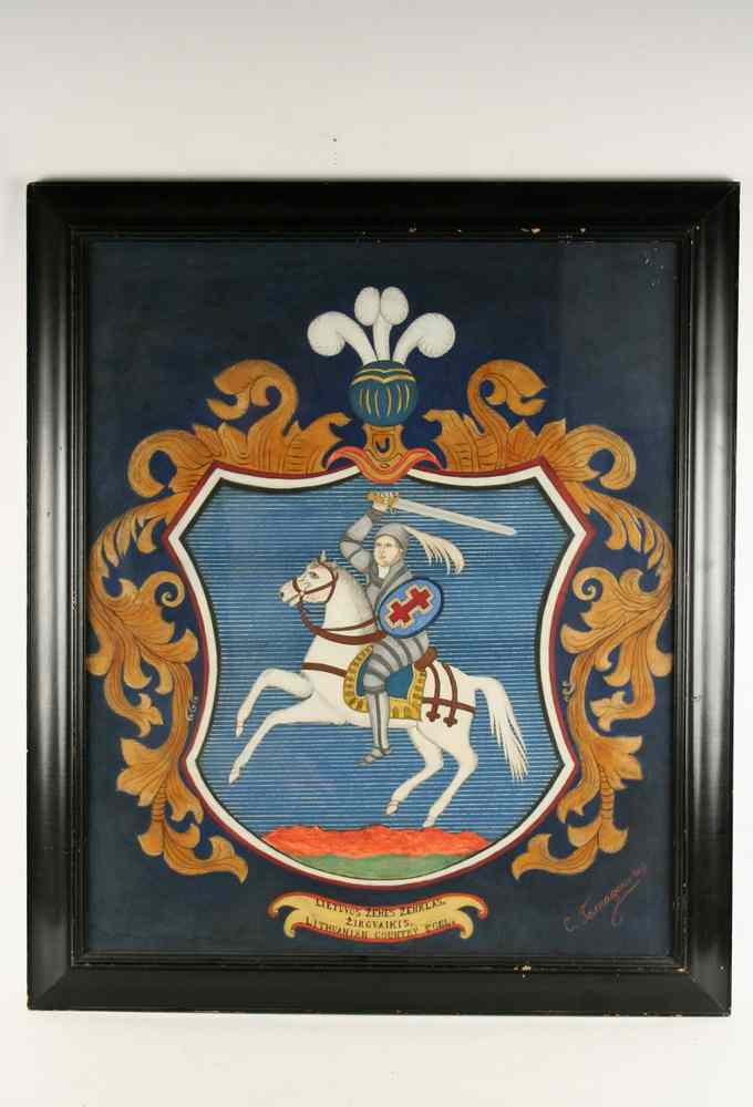 Appraisal: W C GOUACHE - Armorial Shield of the Knights of