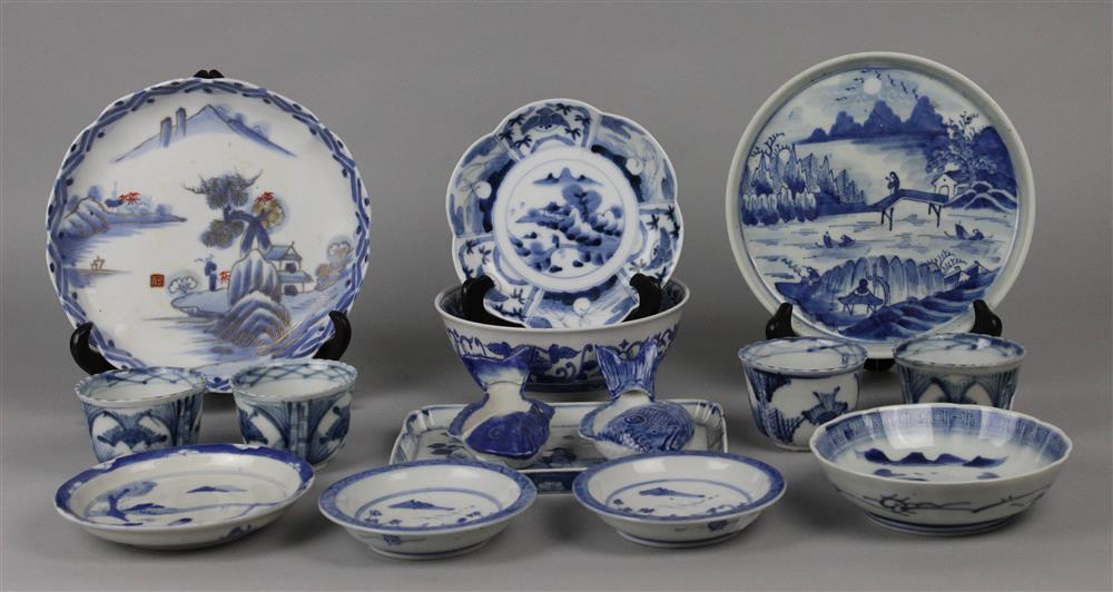 Appraisal: COLLECTION OF JAPANESE BLUE AND WHITE PORCELAIN EDO PERIOD AND