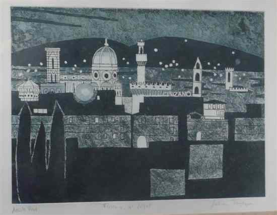 Appraisal: Julian Trevelyan - etching aquatint and soft ground 'Florence at