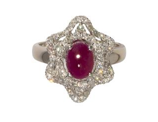 Appraisal: Ruby diamond and k white gold ring Ruby diamond and