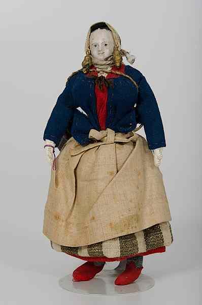 Appraisal: French Carton Moule Peasant Doll French ca - a peasant