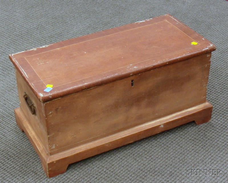 Appraisal: Paint Decorated Poplar Dovetail-constructed Box lg in