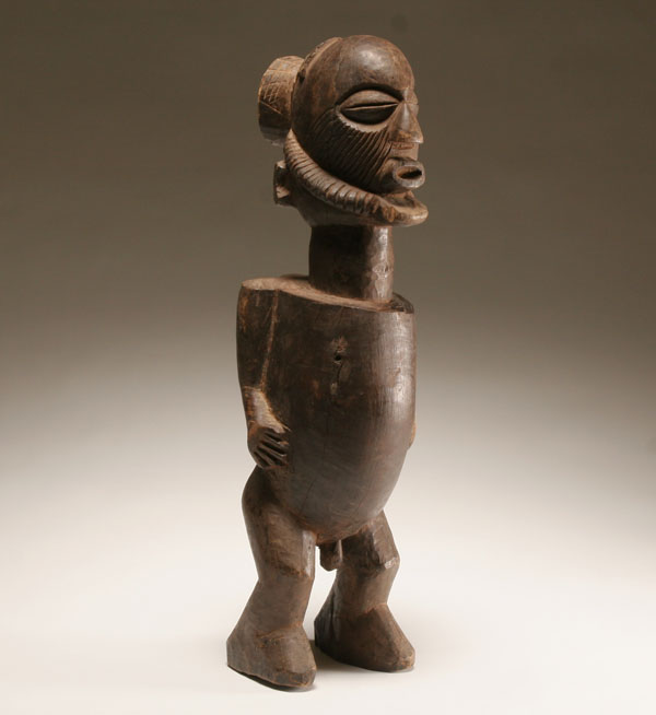 Appraisal: African Luba wooden male ancestor figure Democratic Republic of Congo