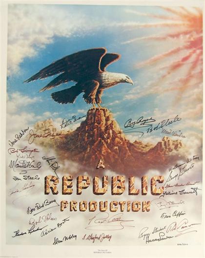 Appraisal: piece Color Print Signed A Republic Production The Stars of