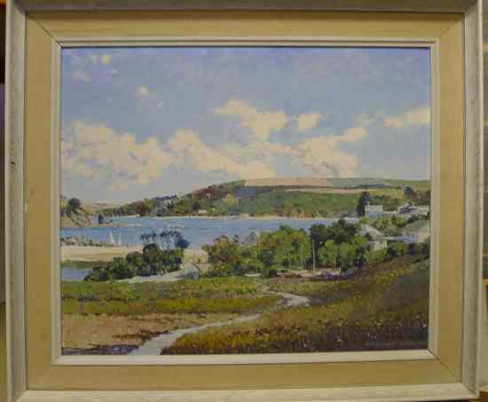 Appraisal: Donald Greig - oil on board 'View of Salcombe Estuary