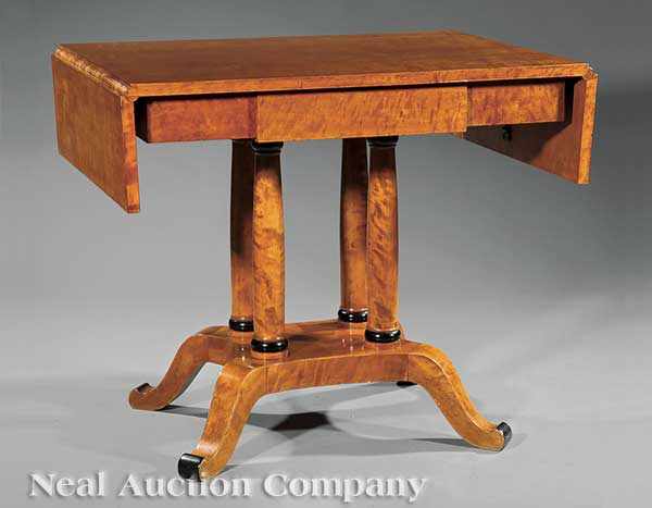 Appraisal: A Biedermeier Maple and Ebonized Sofa Table th c fitted